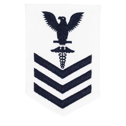 Navy E6 FEMALE Rating Badge: Hospital Corpsman - white - Hooyah Woodworks LLC