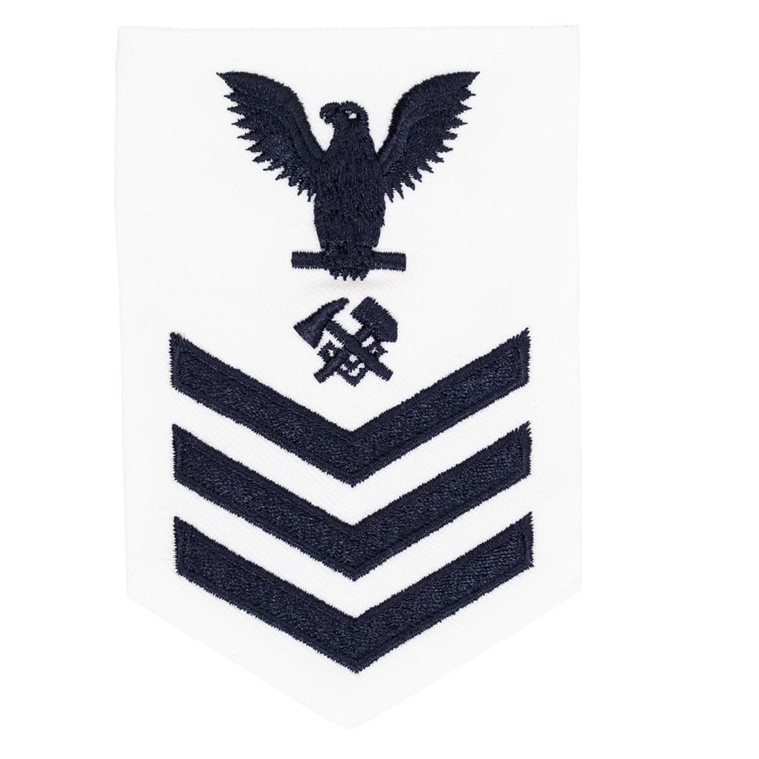Navy E6 FEMALE Rating Badge: Hull Maintenance Technician - white - Hooyah Woodworks LLC