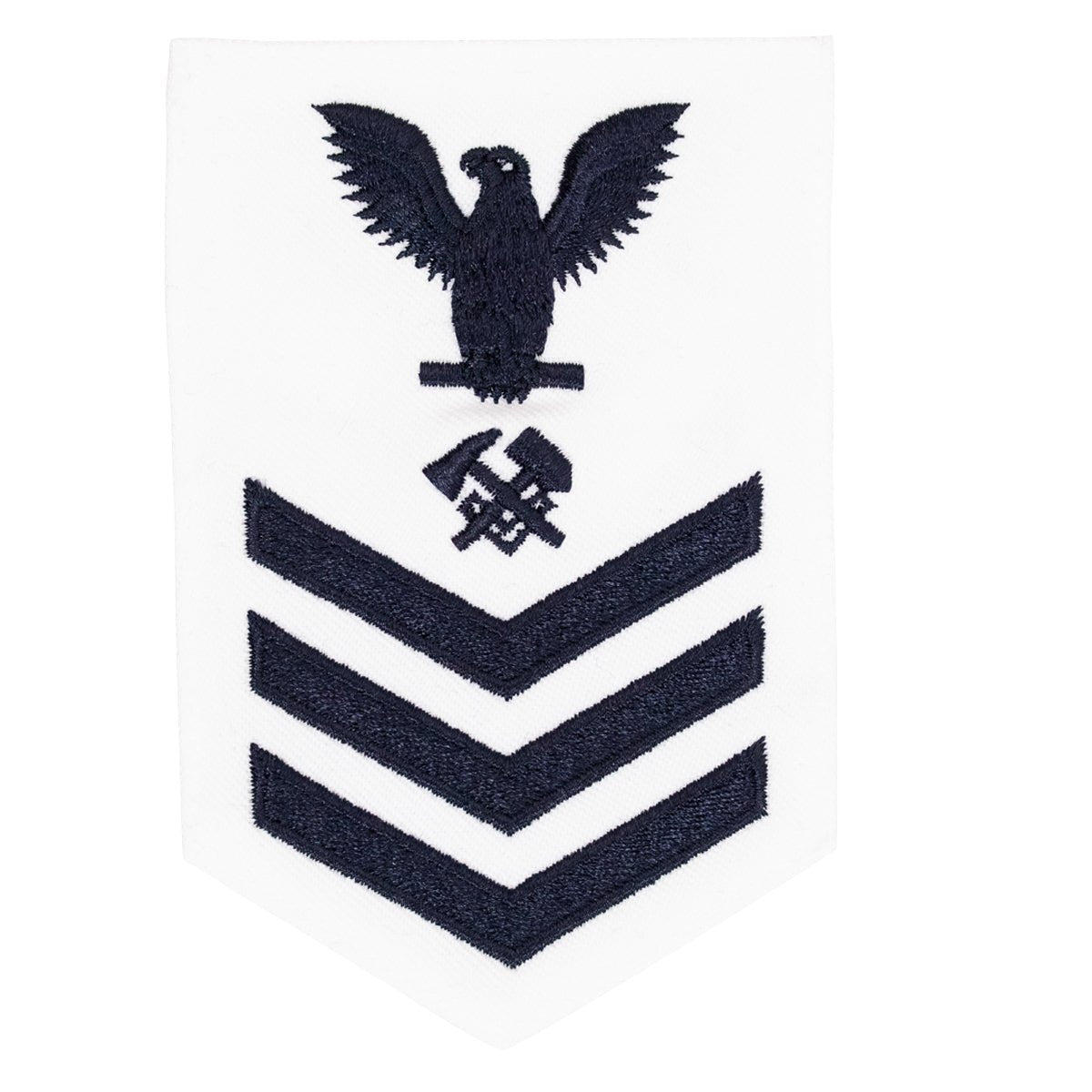 Navy E6 FEMALE Rating Badge: Hull Maintenance Technician - white - Hooyah Woodworks LLC