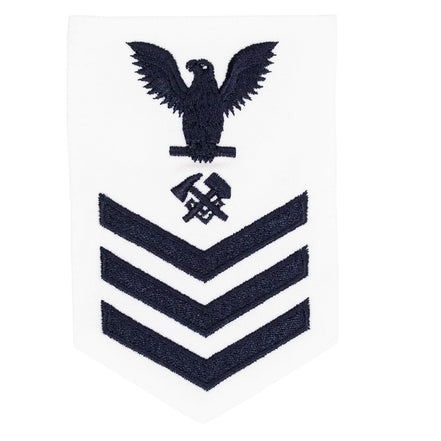 Navy E6 FEMALE Rating Badge: Hull Maintenance Technician - white - Hooyah Woodworks LLC
