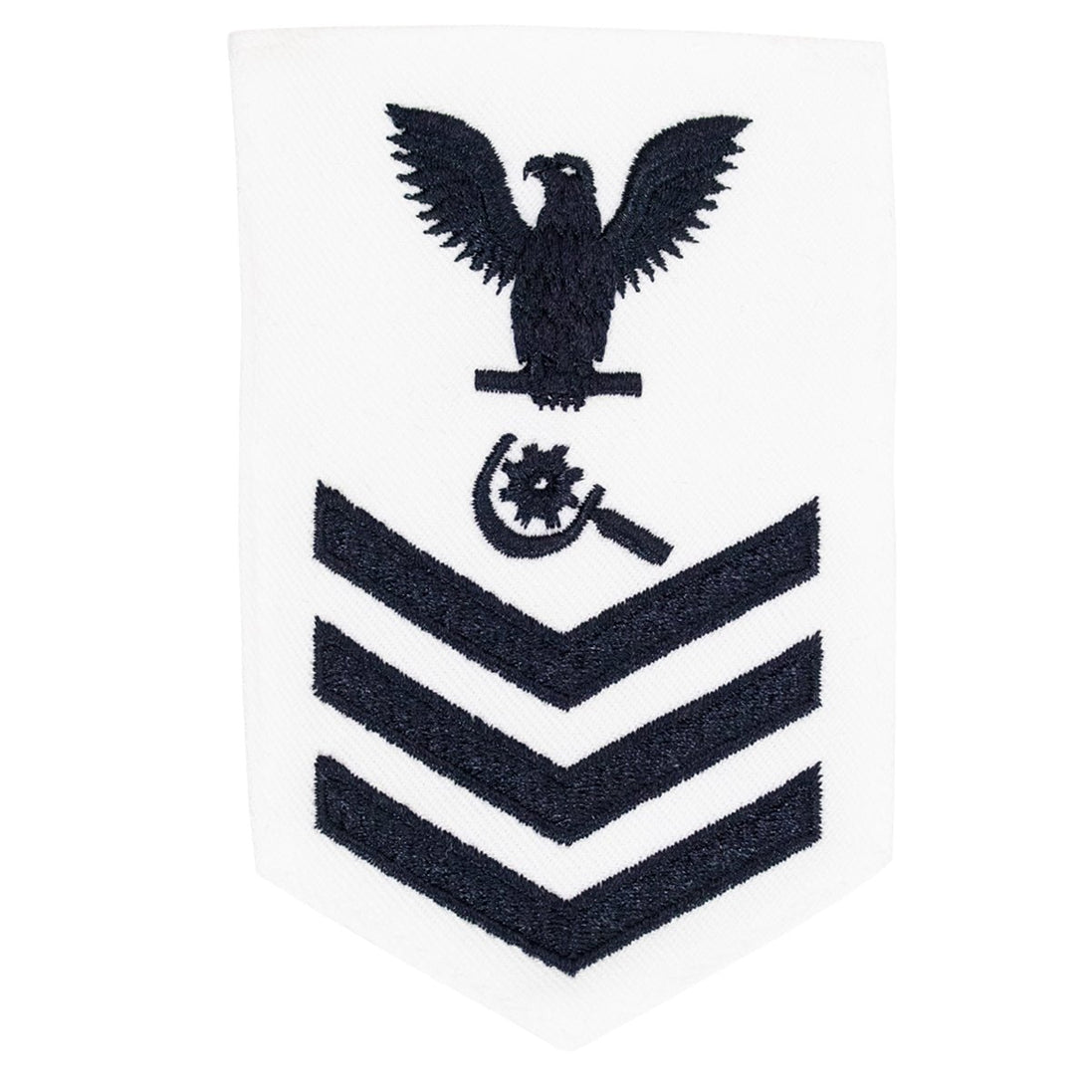 Navy E6 FEMALE Rating Badge: Machinery Repairmen - white - Hooyah Woodworks LLC