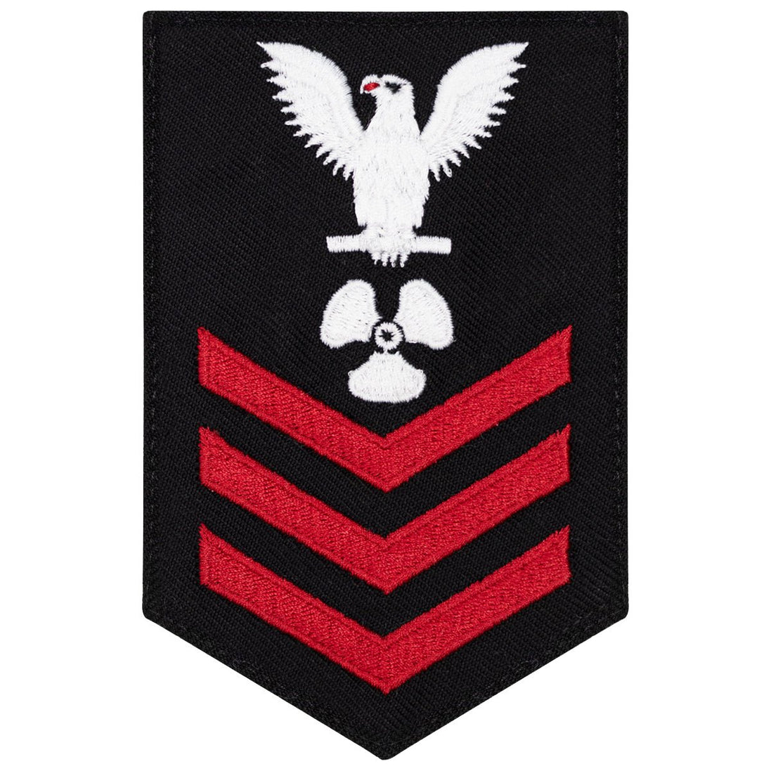 Navy E6 FEMALE Rating Badge: Machinists Mate - New Serge for Jumper - Hooyah Woodworks LLC