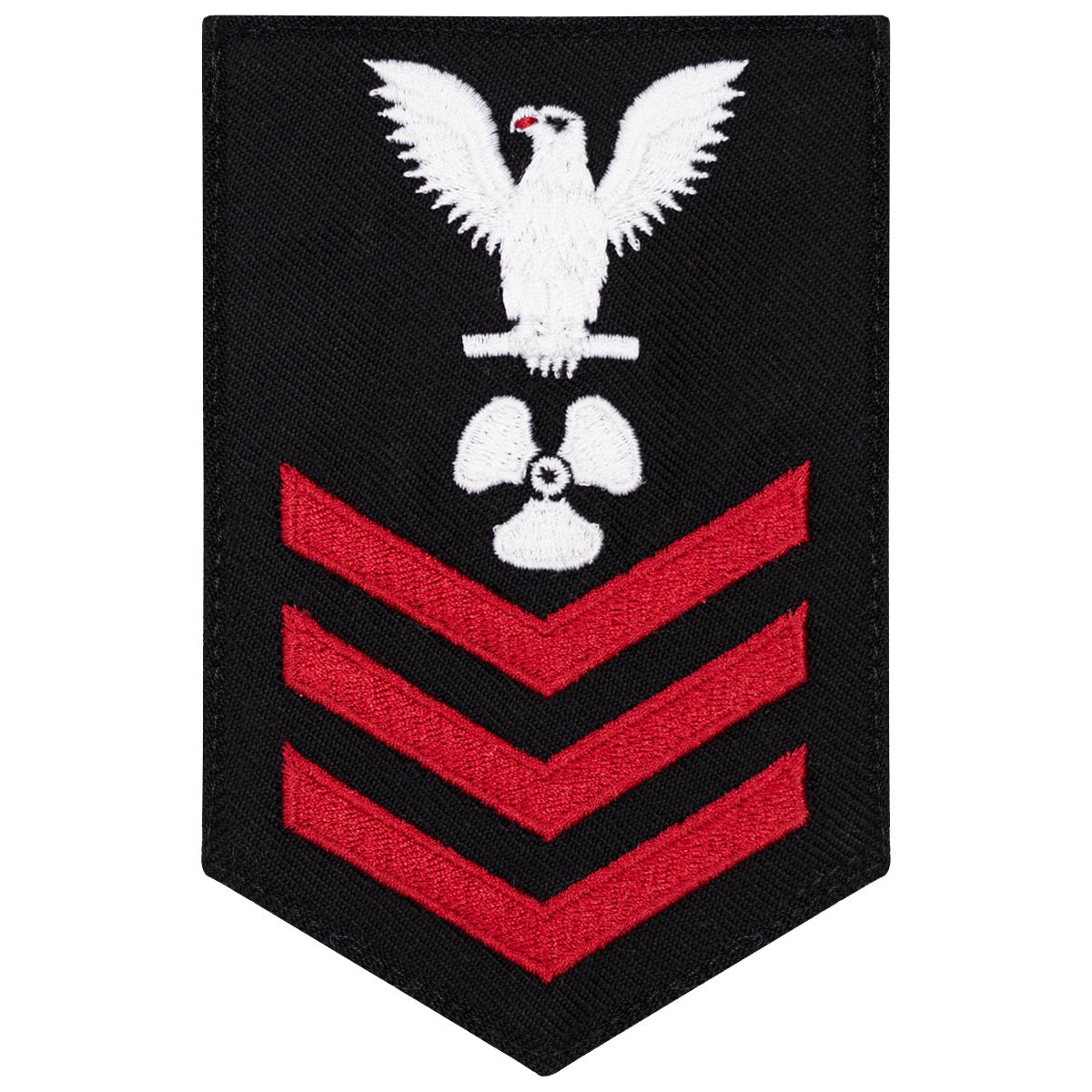 Navy E6 FEMALE Rating Badge: Machinists Mate - New Serge for Jumper - Hooyah Woodworks LLC