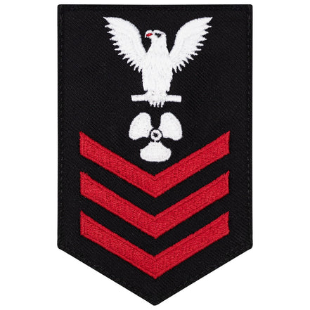 Navy E6 FEMALE Rating Badge: Machinists Mate - New Serge for Jumper - Hooyah Woodworks LLC