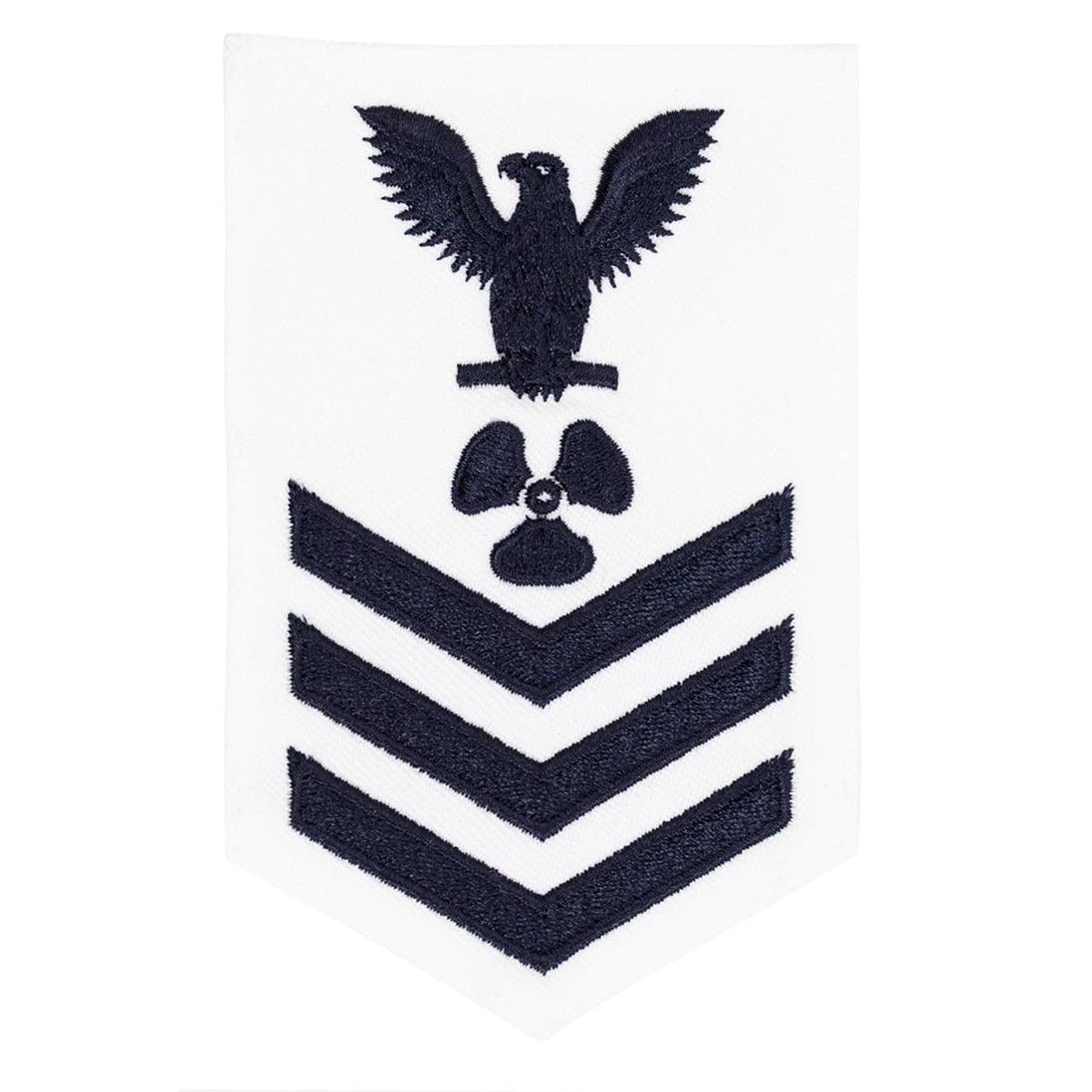 Navy E6 FEMALE Rating Badge: Machinists Mate - white - Hooyah Woodworks LLC