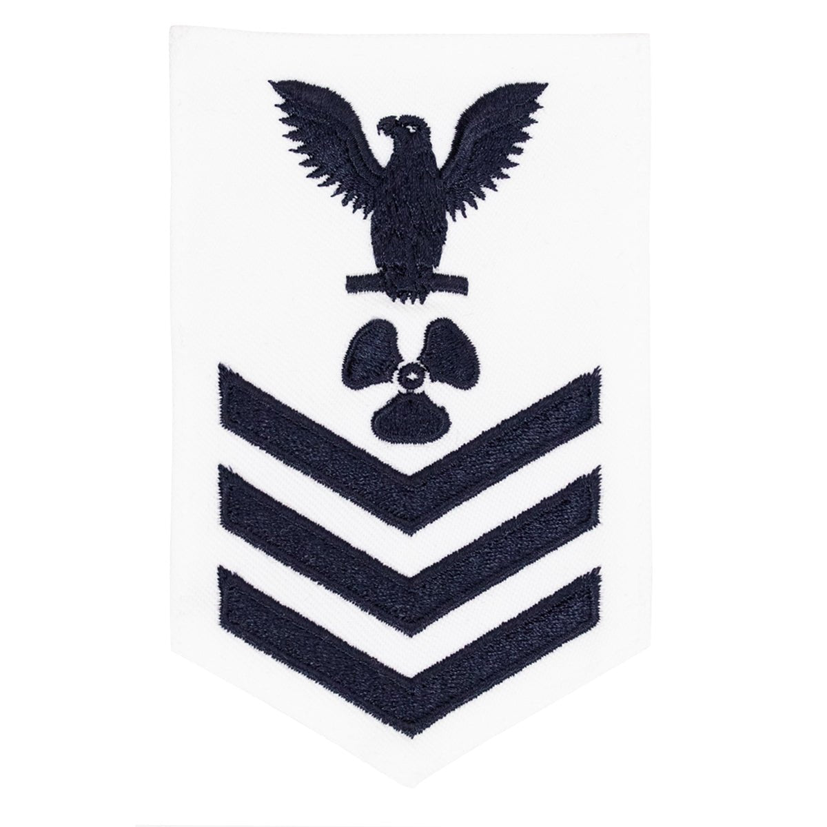 Navy E6 FEMALE Rating Badge: Machinists Mate - white - Hooyah Woodworks LLC
