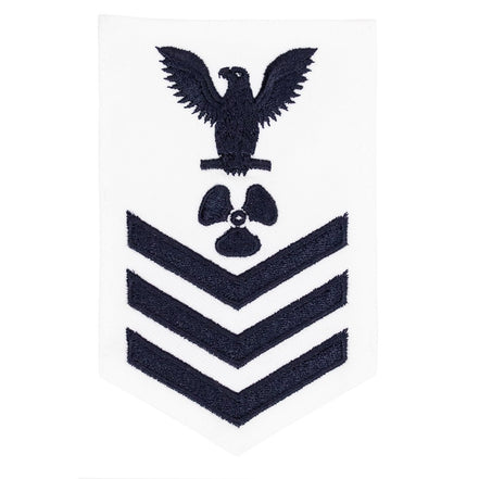 Navy E6 FEMALE Rating Badge: Machinists Mate - white - Hooyah Woodworks LLC