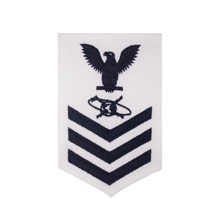 Navy E6 FEMALE Rating Badge: Mass Communication Specialist - white - Hooyah Woodworks LLC