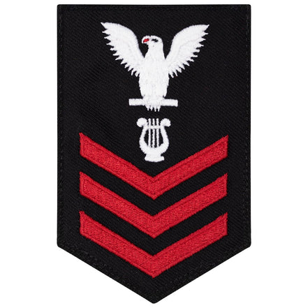 Navy E6 FEMALE Rating Badge: Musician - New Serge for Jumper - Hooyah Woodworks LLC
