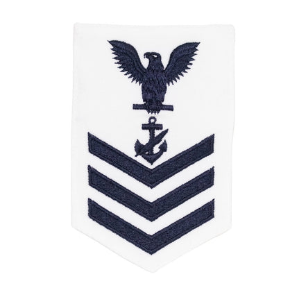 Navy E6 FEMALE Rating Badge: Navy Counselor - white - Hooyah Woodworks LLC