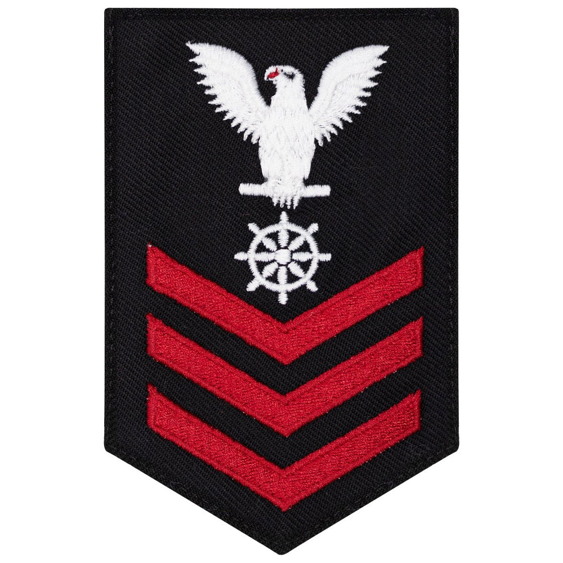 Navy E6 FEMALE Rating Badge: Quartermaster - New Serge for Jumper - Hooyah Woodworks LLC