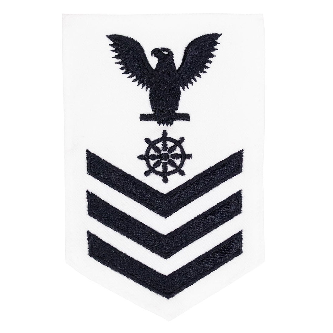 Navy E6 FEMALE Rating Badge: Quartermaster- white - Hooyah Woodworks LLC