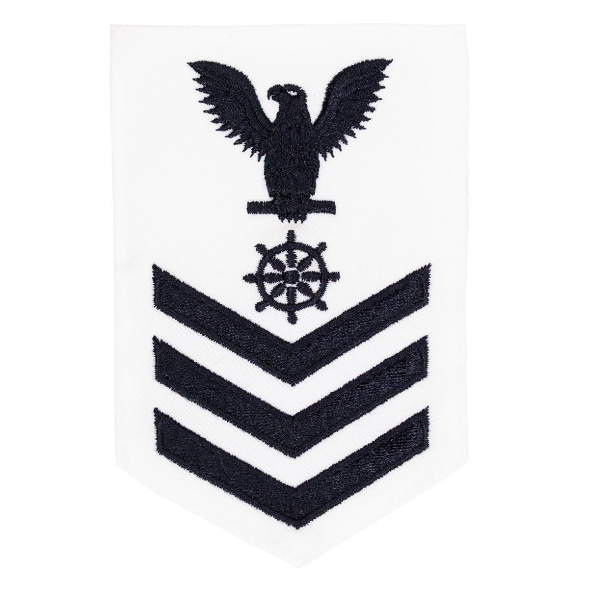Navy E6 FEMALE Rating Badge: Quartermaster- white - Hooyah Woodworks LLC