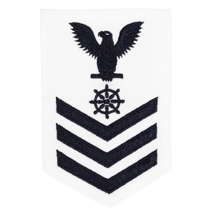 Navy E6 FEMALE Rating Badge: Quartermaster- white - Hooyah Woodworks LLC