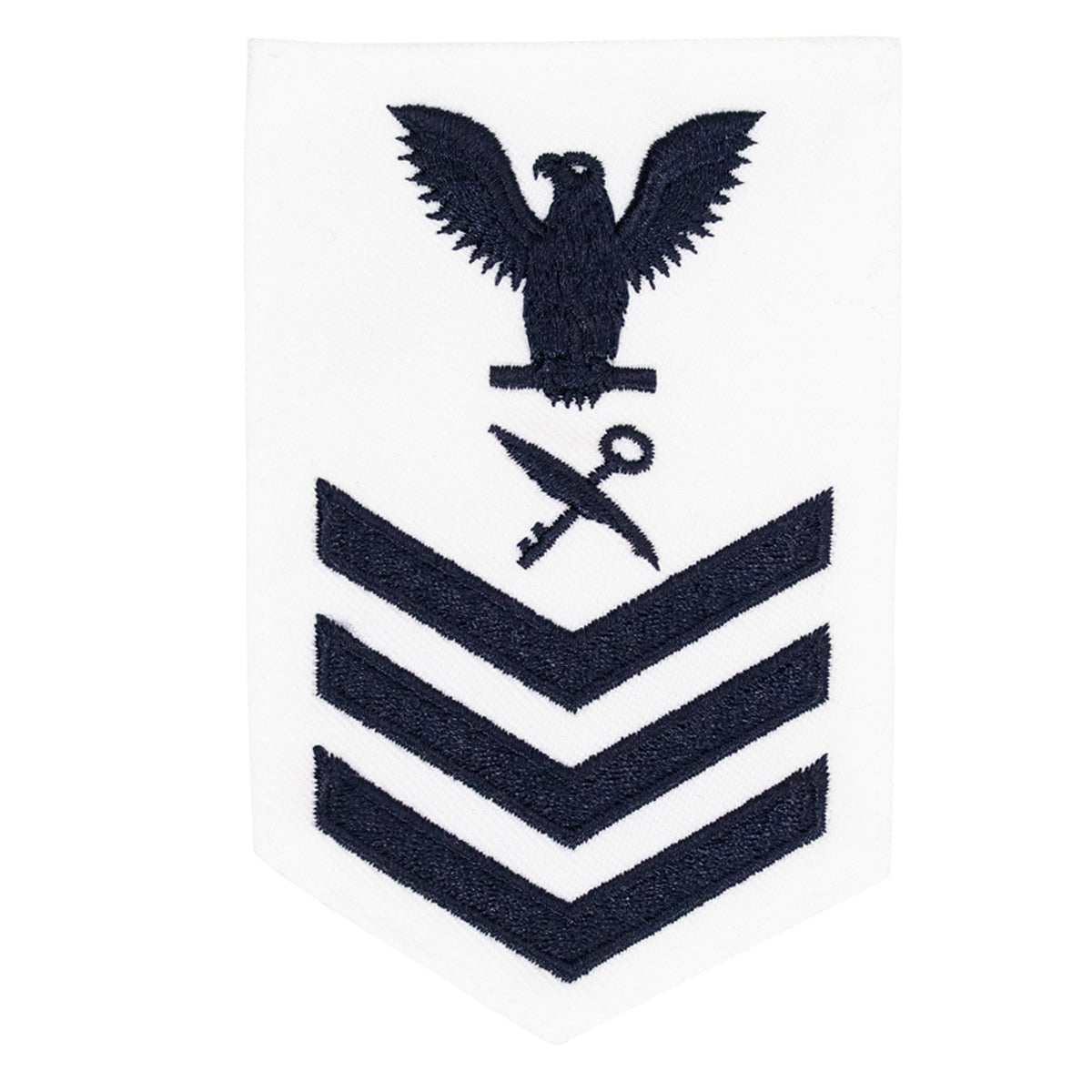 Navy E6 FEMALE Rating Badge: Retail Services Specialist- white - Hooyah Woodworks LLC
