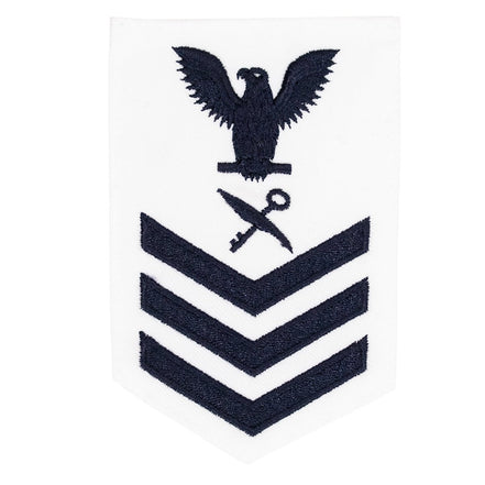 Navy E6 FEMALE Rating Badge: Retail Services Specialist- white - Hooyah Woodworks LLC