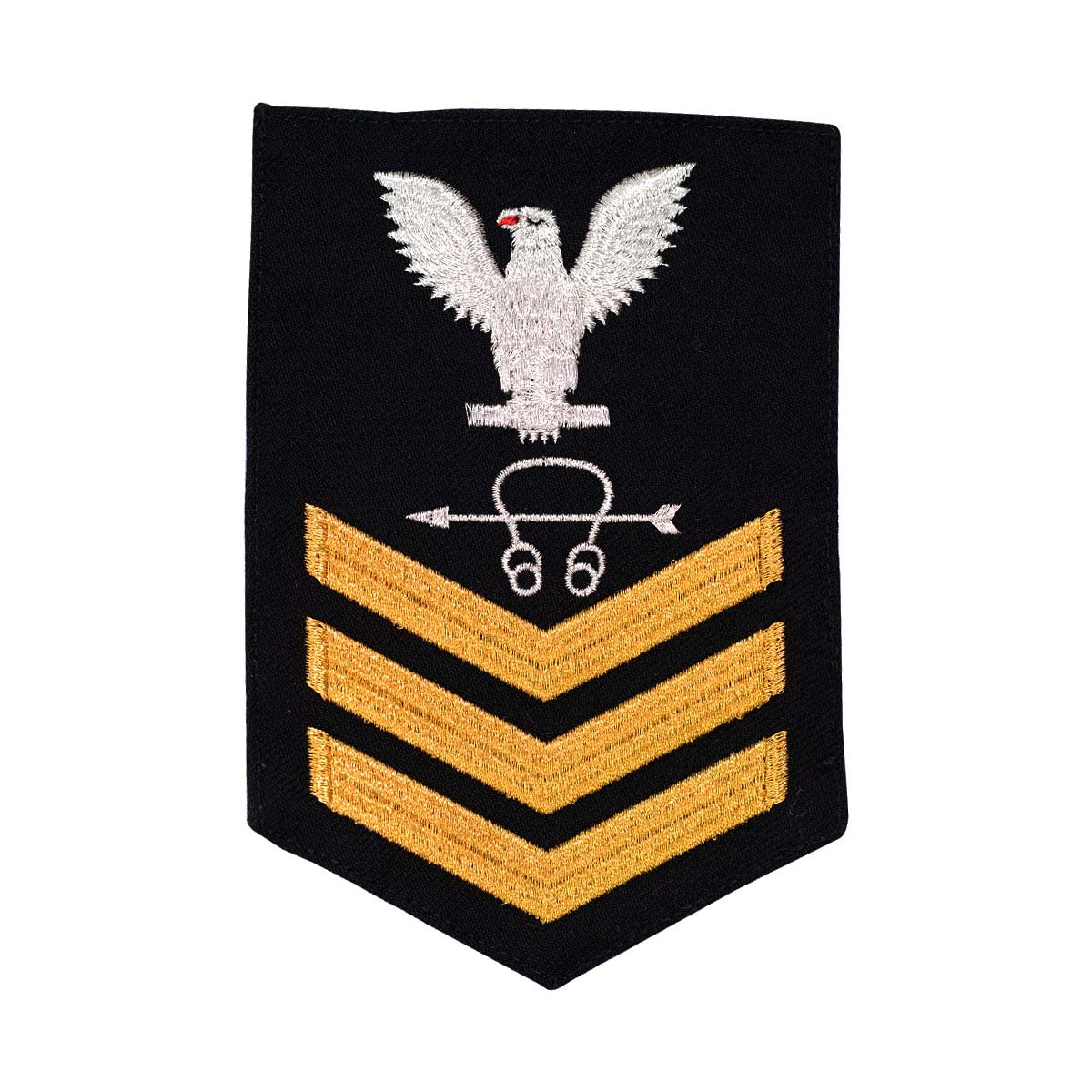 Navy E6 FEMALE Rating Badge: Sonar Tech - New Serge for Jumper - Hooyah Woodworks LLC