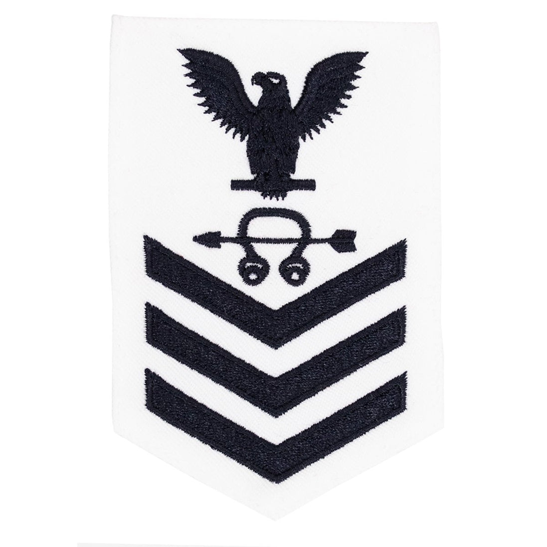 Navy E6 FEMALE Rating Badge: Sonarman - white - Hooyah Woodworks LLC