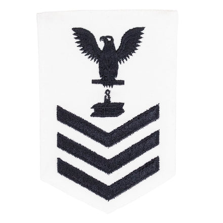 Navy E6 FEMALE Rating Badge: Steelworker - white CNT - Hooyah Woodworks LLC