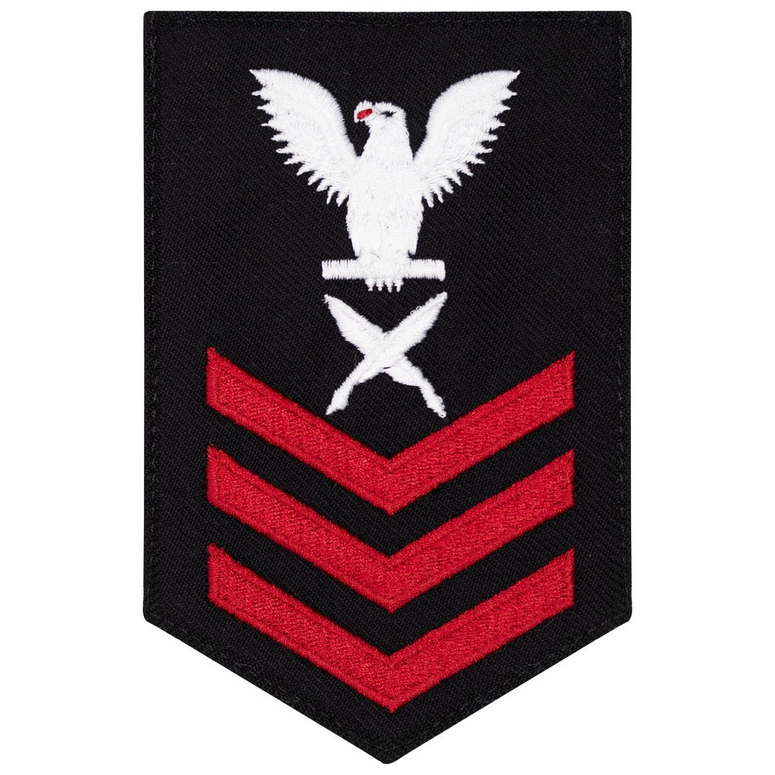 Navy E6 FEMALE Rating Badge: Yeoman - New Serge for Jumper - Hooyah Woodworks LLC