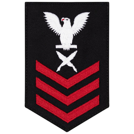 Navy E6 FEMALE Rating Badge: Yeoman - New Serge for Jumper - Hooyah Woodworks LLC