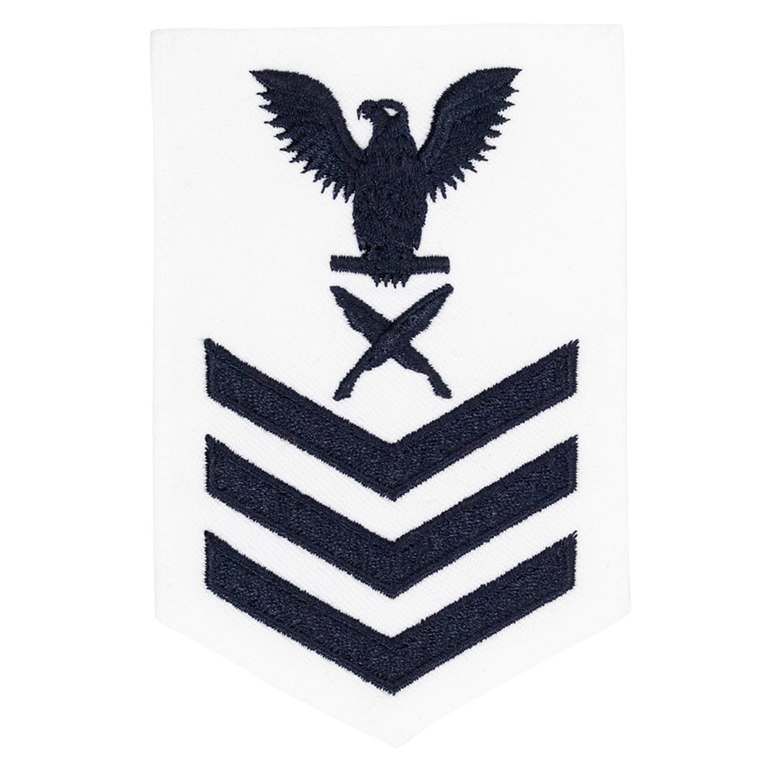 Navy E6 FEMALE Rating Badge: Yeoman - white - Hooyah Woodworks LLC