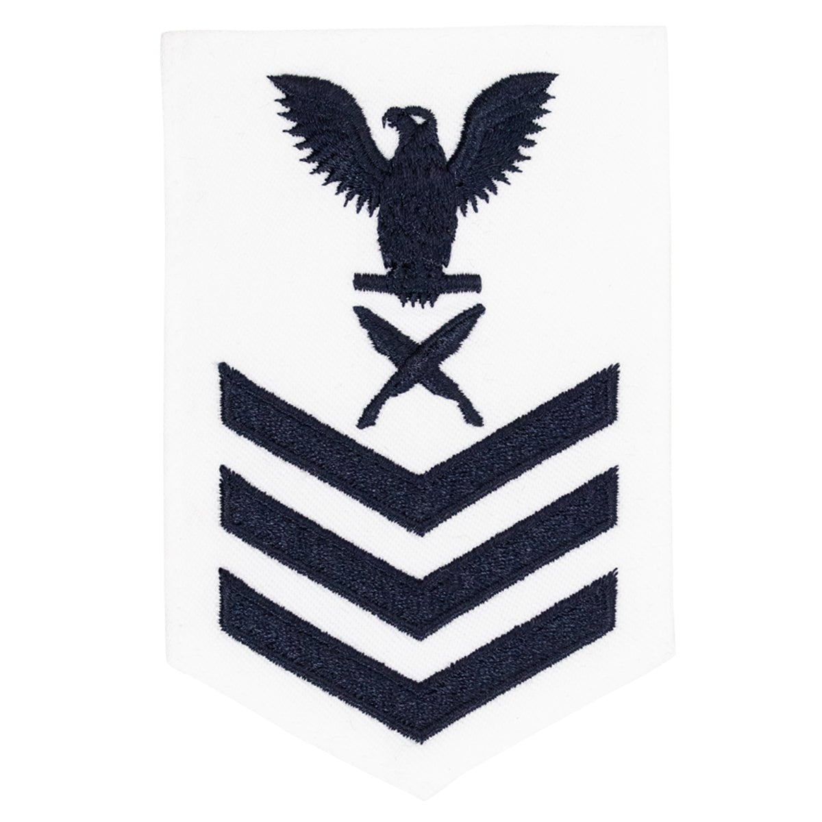 Navy E6 FEMALE Rating Badge: Yeoman - white - Hooyah Woodworks LLC