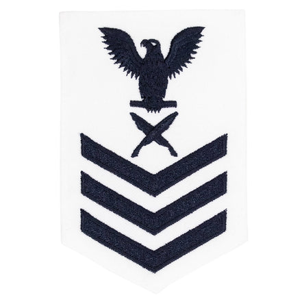 Navy E6 FEMALE Rating Badge: Yeoman - white - Hooyah Woodworks LLC