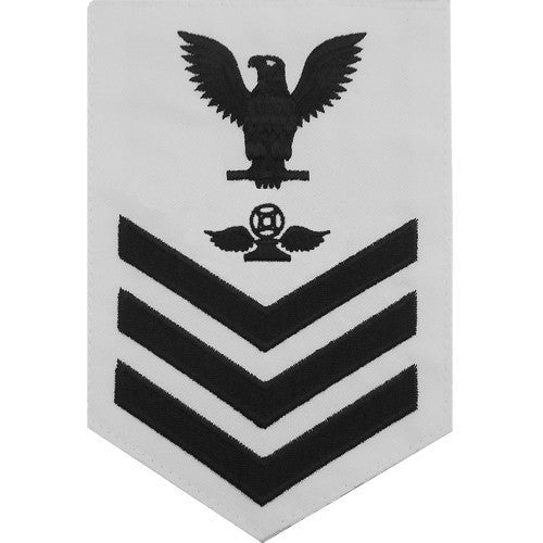 Navy E6 MALE Rating Badge: Air Traffic Control - white - Hooyah Woodworks LLC