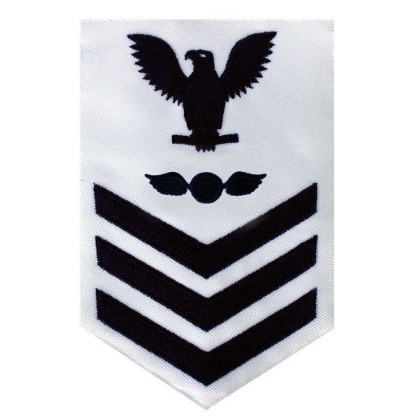 Navy E6 MALE Rating Badge: Aviation Electrician's Mate - white - Hooyah Woodworks LLC