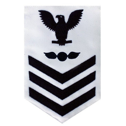 Navy E6 MALE Rating Badge: Aviation Electrician's Mate - white - Hooyah Woodworks LLC