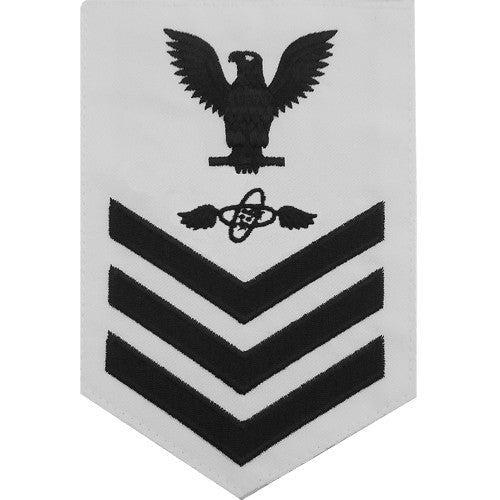 Navy E6 MALE Rating Badge: Aviation Electronics Technician - white - Hooyah Woodworks LLC