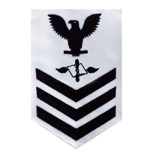 Navy E6 MALE Rating Badge: Aviation Maintenance - white - Hooyah Woodworks LLC