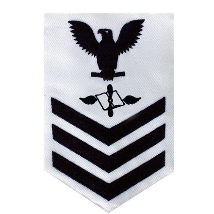 Navy E6 MALE Rating Badge: Aviation Maintenance - white - Hooyah Woodworks LLC