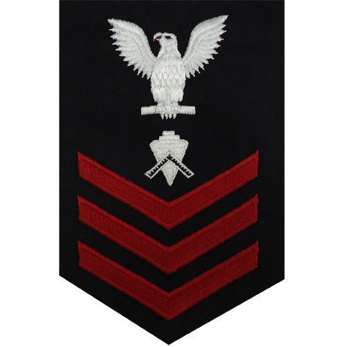 Navy E6 MALE Rating Badge: Builder - blue - Hooyah Woodworks LLC