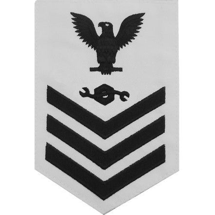 Navy E6 MALE Rating Badge: Construction Mechanic - white - Hooyah Woodworks LLC