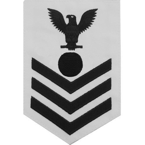 Navy E6 MALE Rating Badge: Electrician's Mate - white - Hooyah Woodworks LLC