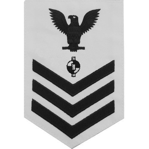 Navy E6 MALE Rating Badge: Engineering Aide - white - Hooyah Woodworks LLC