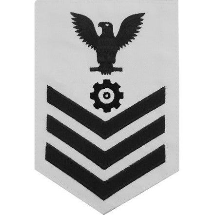 Navy E6 MALE Rating Badge: Engineman - white - Hooyah Woodworks LLC