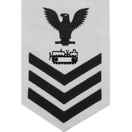 Navy E6 MALE Rating Badge: Equipment Operator - white - Hooyah Woodworks LLC