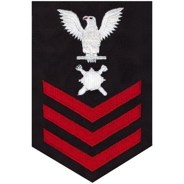 Navy E6 MALE Rating Badge: Explosive Ordnance - blue - Hooyah Woodworks LLC
