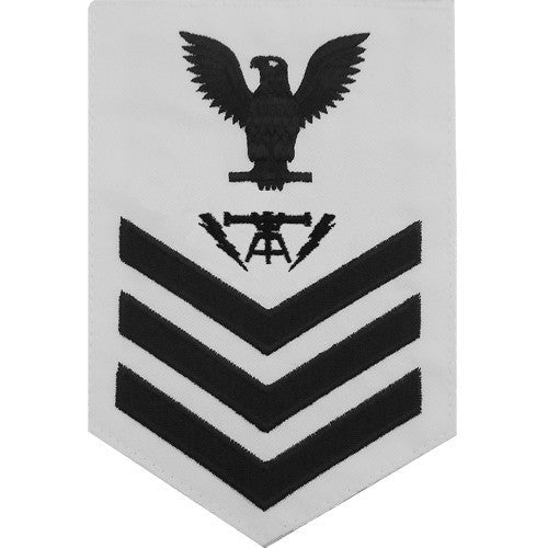 Navy E6 MALE Rating Badge: Fire Controlman - white - Hooyah Woodworks LLC