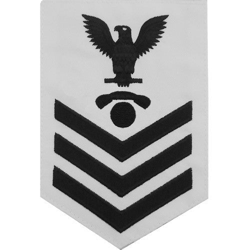 Navy E6 MALE Rating Badge: Interior Communications Electrician - white - Hooyah Woodworks LLC