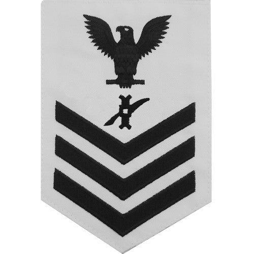 Navy E6 MALE Rating Badge: Legalman - white - Hooyah Woodworks LLC
