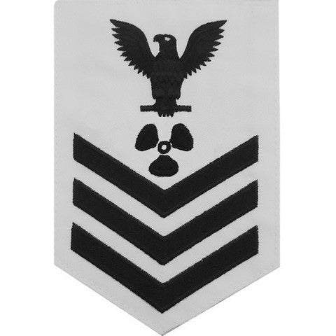Navy E6 MALE Rating Badge: Machinist's Mate - white - Hooyah Woodworks LLC