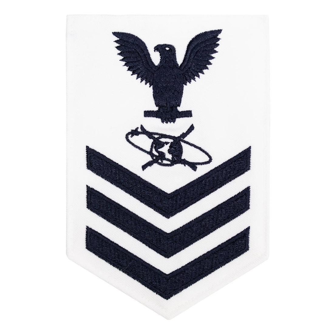 Navy E6 MALE Rating Badge: Mass Communication Specialist - white - Hooyah Woodworks LLC