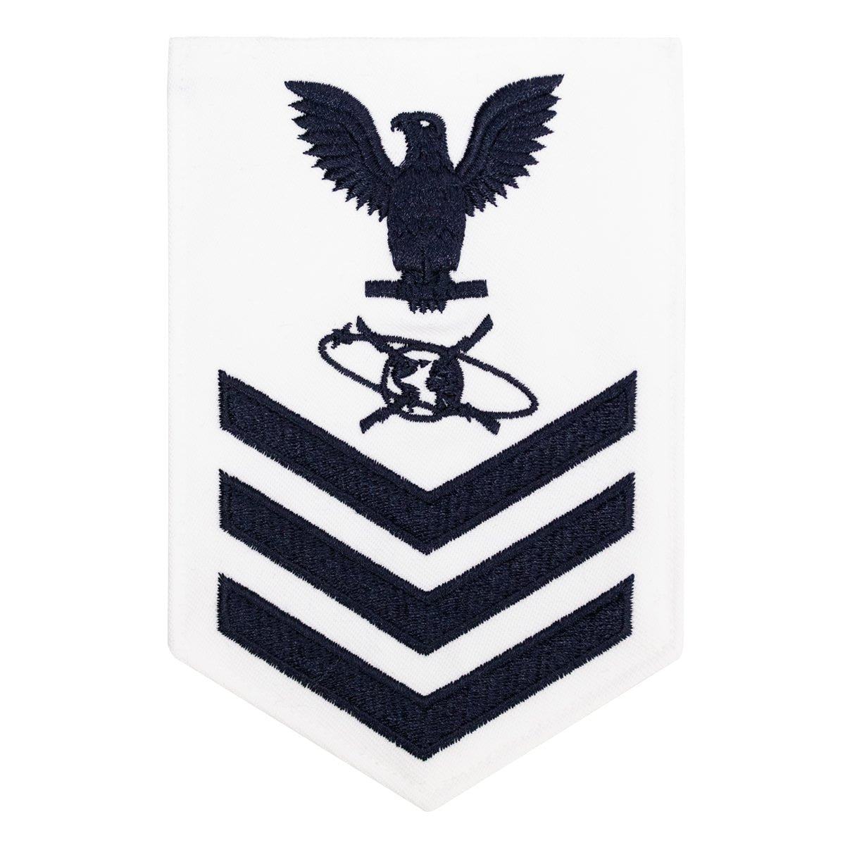 Navy E6 MALE Rating Badge: Mass Communication Specialist - white - Hooyah Woodworks LLC