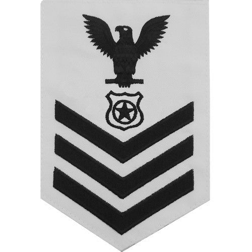 Navy E6 MALE Rating Badge: Master At Arms - white - Hooyah Woodworks LLC
