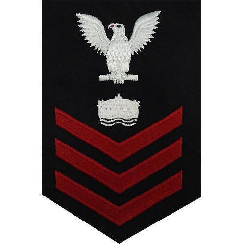 Navy E6 MALE Rating Badge: Mineman - blue - Hooyah Woodworks LLC