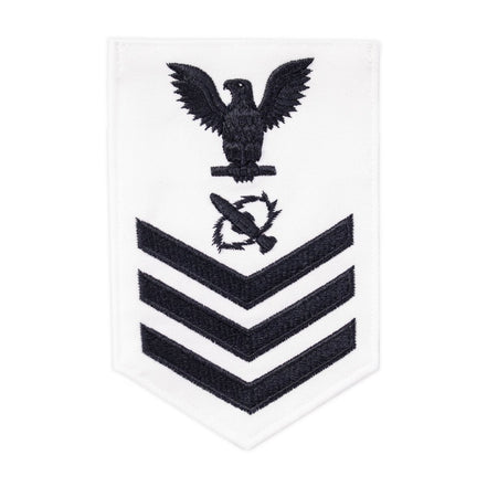 Navy E6 MALE Rating Badge: Missile Technician- white - Hooyah Woodworks LLC